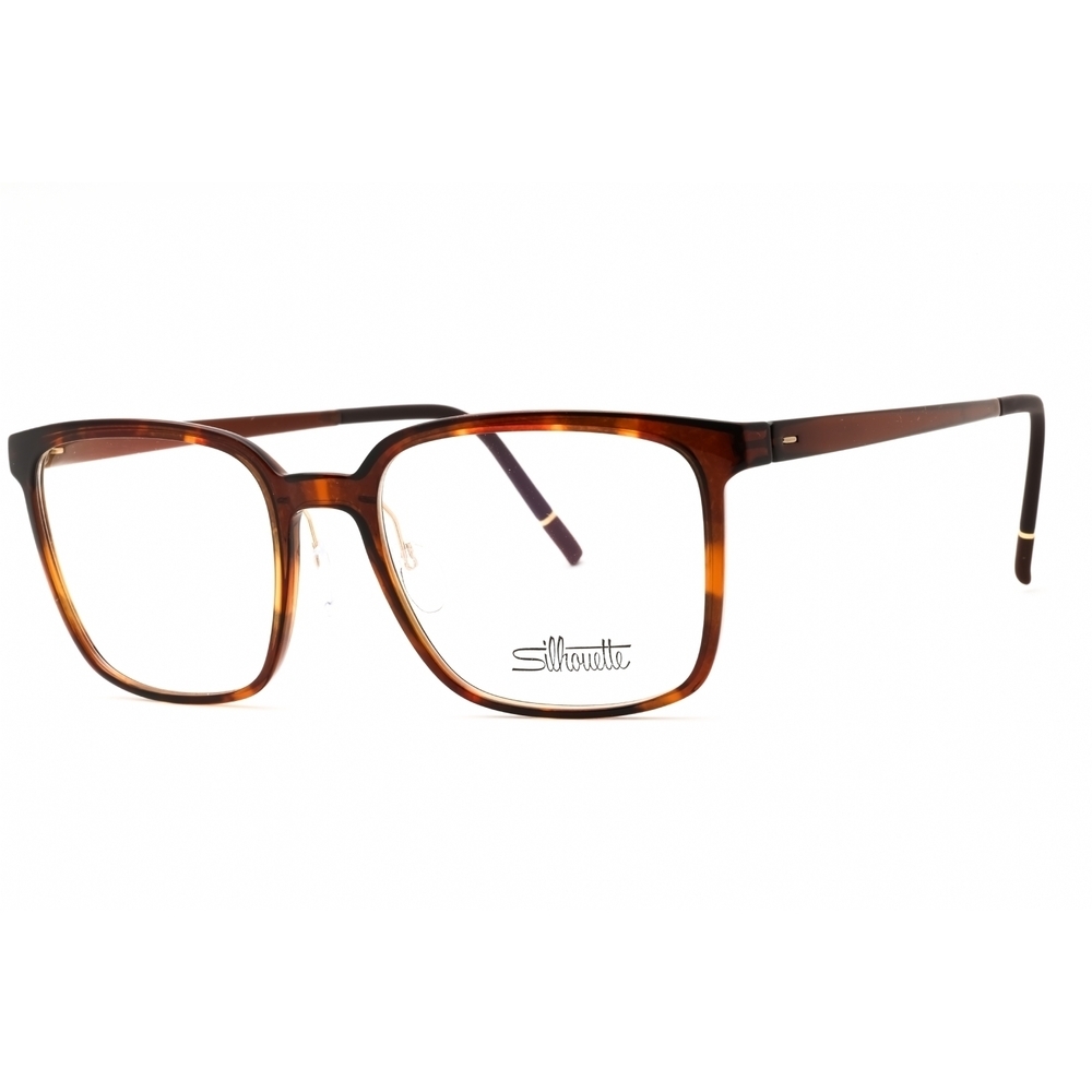 NWT Silhouette Vivid Sky 2957/75 Havana Black Rectangle 53mm Eyeglasses